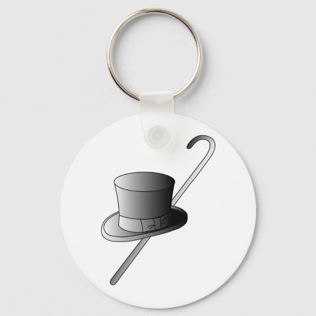 Top Hat and Cane Key Ring (Front)