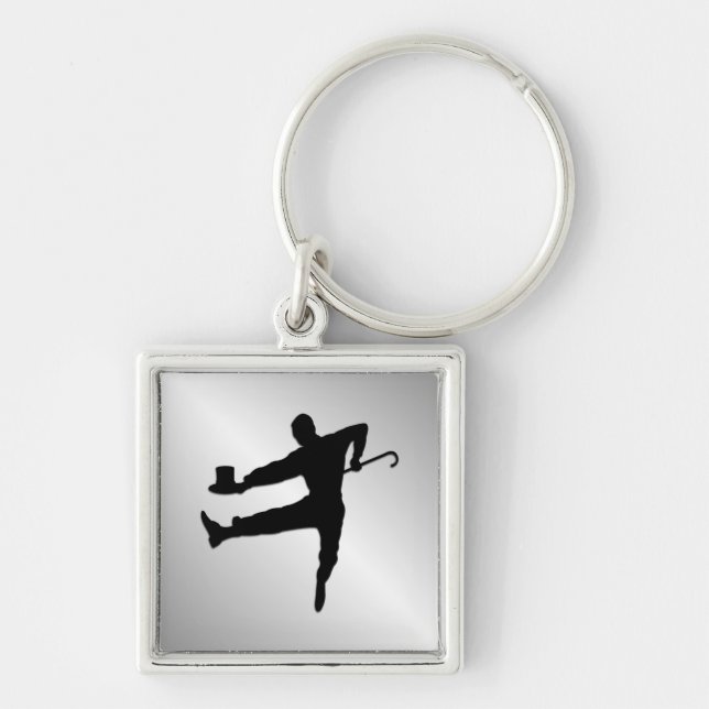 Top Hat and Cane Tap Dancer Key Ring (Front)