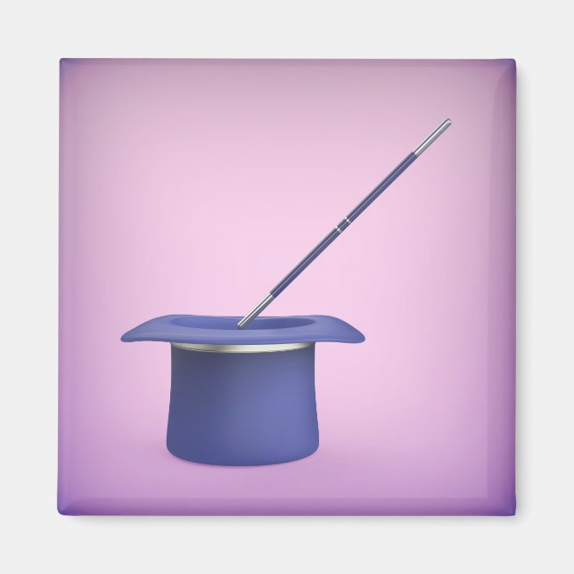 Top hat and magic wand magnet (Front)