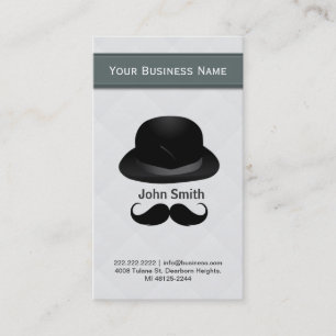 Top hat and moustache business card