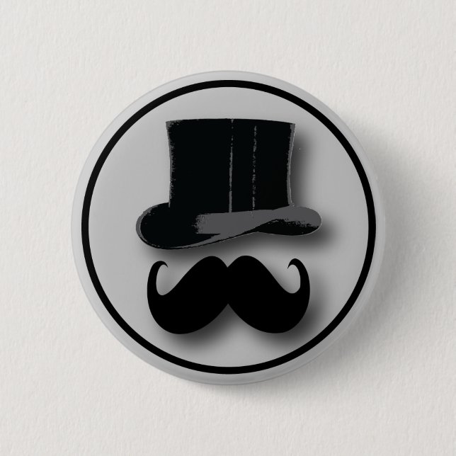 Top Hat and Moustache Button (Front)