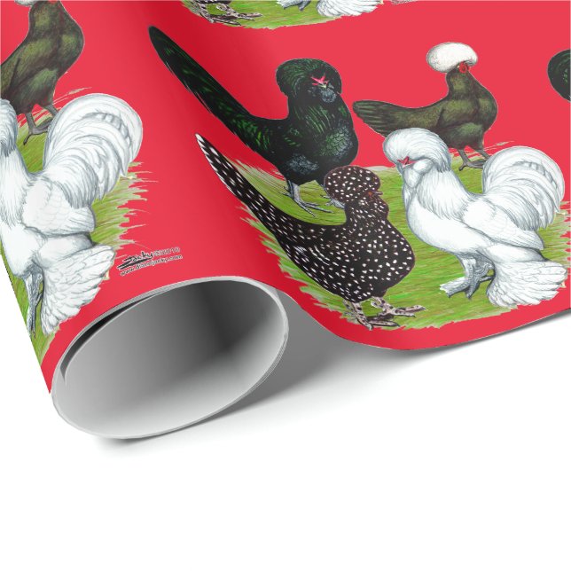 Top Hat Chicken Quartet Wrapping Paper (Roll Corner)