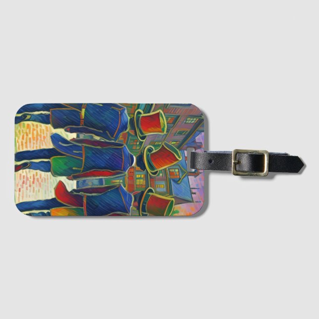 Top hat design luggage tag (Front Horizontal)