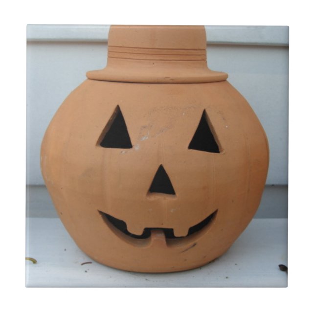Top Hat Pumpkin Ceramic Tile (Front)