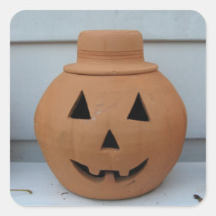 Top Hat Pumpkin Square Sticker