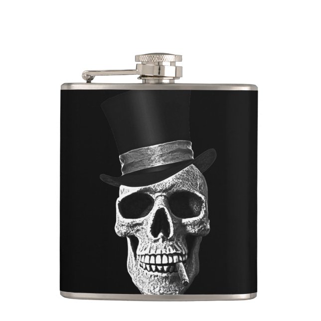 Top hat skull hip flask (Front)