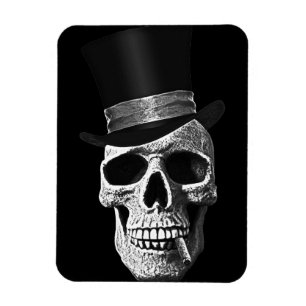 Top hat skull magnet