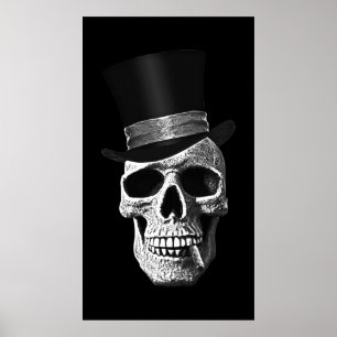 Top hat skull poster