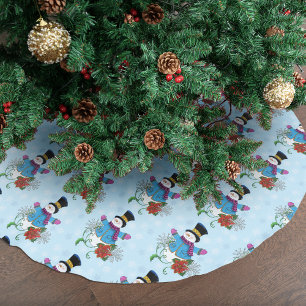 Top Hat Snowman Brushed Polyester Tree Skirt