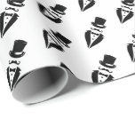 Top Hat Tuxedo Moustache Wedding Wrapping Paper<br><div class="desc">Top Hat Tuxedo Moustache Wedding Wrapping Paper. Create the perfect wedding or bachelor party gift wrapping. Personalise this design with your own text. Further customise this design by selecting the "customise further" link.</div>