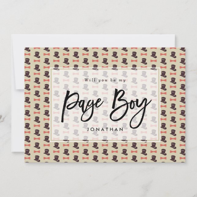 top hat will you be my page boy proposal card (Front)