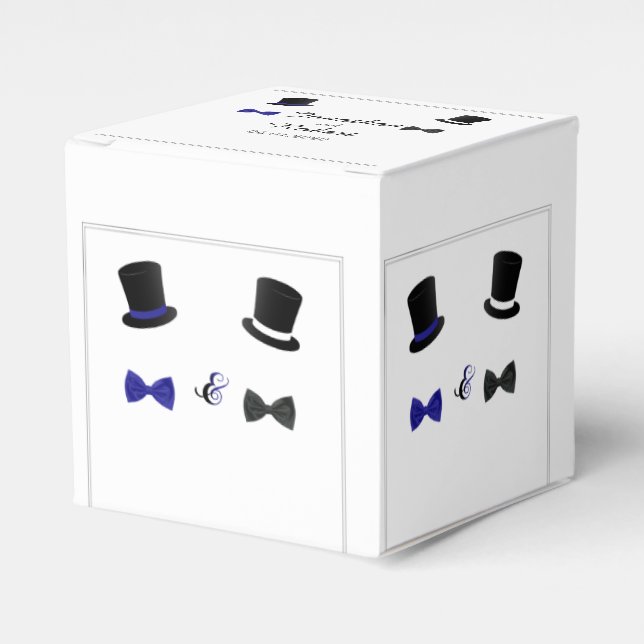 Top Hats and Bow Ties Gay Wedding Favour Box (Front Side)