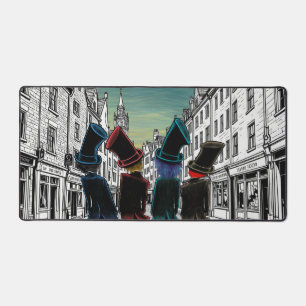 Top Hats in Town Desk Mat