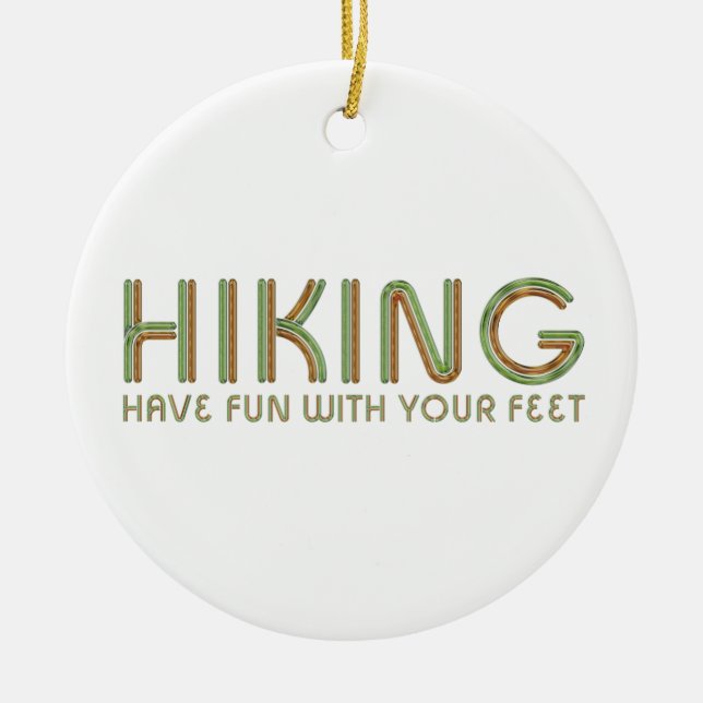 TOP Hiking Fun Ceramic Tree Decoration (Front)