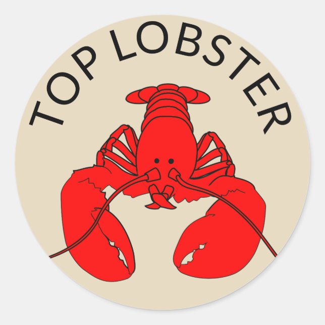 Top Lobster Classic Round Sticker (Front)