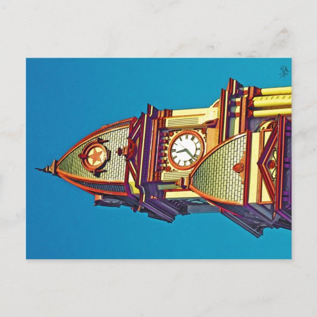 Top Of Caldwell County Courthouse, Lockhart, TX. Postcard (Front)