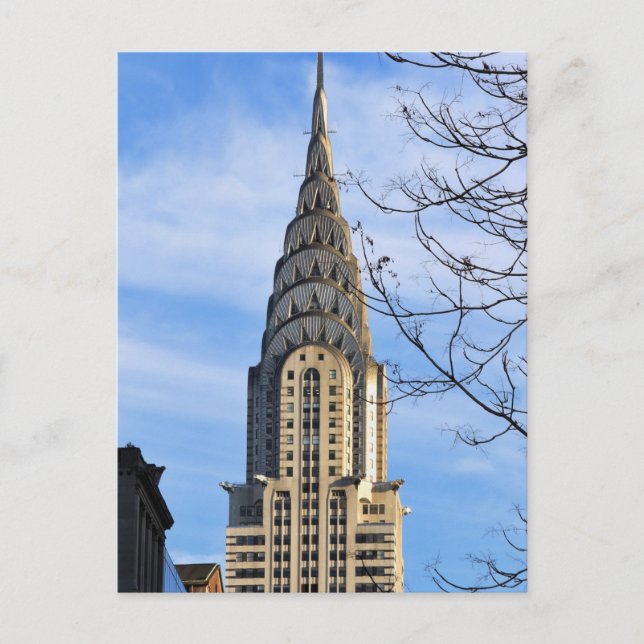 Top of the Chrysler Building, Bare Trees Postcard (Front)