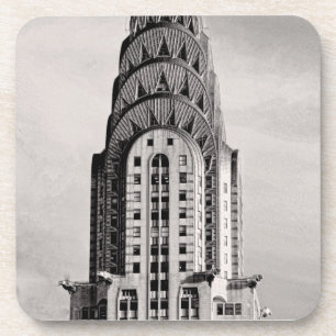 Top of the Chrysler Building NYC - B&W Coaster