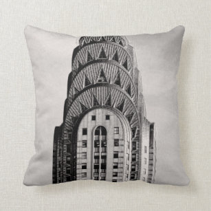 Top of the Chrysler Building NYC - B&W Cushion