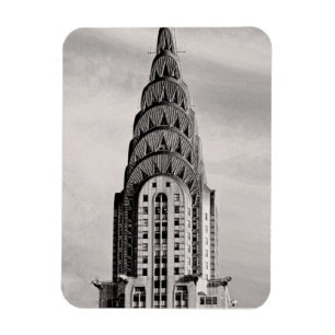 Top of the Chrysler Building NYC - B&W Magnet