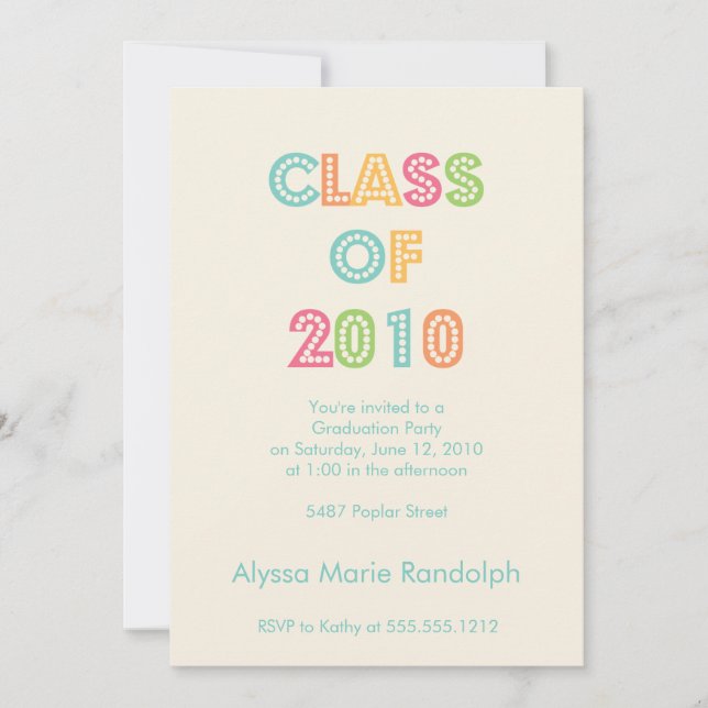 top of the class graduation invitation (Front)