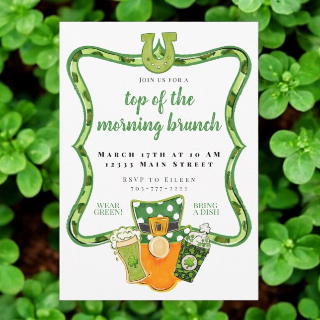 Top of the Morning St Patrick's Day Brunch Invitation (Creator Uploaded)