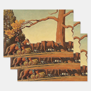 “Top of the Ridge” Western Art by Maynard Dixon Wrapping Paper Sheet