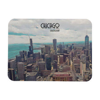 Top of the World, Chicago, Customisable Date  Magnet