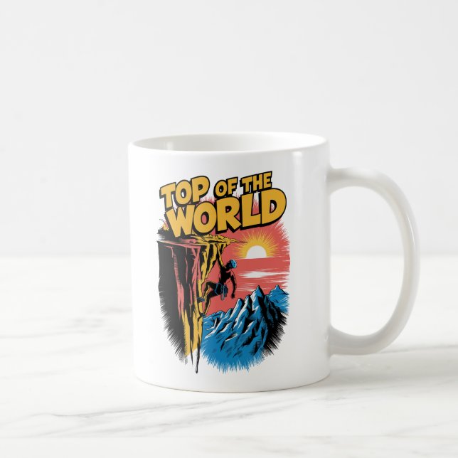Top of the World Rock Climbing Design Coffee Mug (Right)