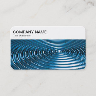 Top Panel - Concentric Rings - Blue Chrome Busines Business Card