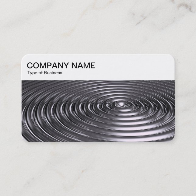 Top Panel - Concentric Rings - Chrome Business Car Business Card (Front)