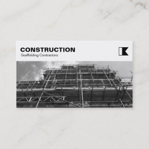 Top Panel - Constuction - Scaffolding B&W Business Card