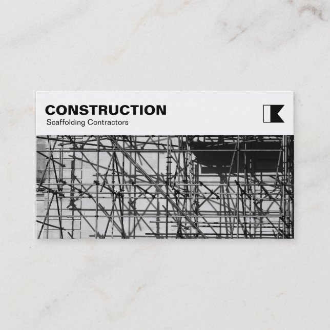 Top Panel - Constuction - Scaffolding Photo Business Card (Front)