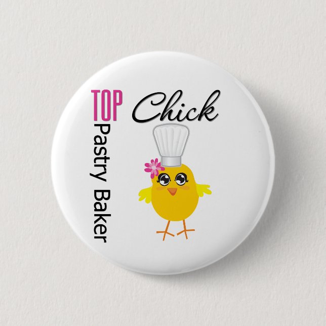 Top Pastry Chick 6 Cm Round Badge (Front)
