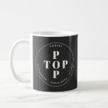 Top Pop Father Dad Personalised Family Names Coffee Mug<br><div class="desc">Show your father,  dad or grandfather how much you appreciate them with this cute Top Pop modern typography design.
Perfect for Father's Day,  birthdays and any other day!
Change the father and kid's names to customise.</div>