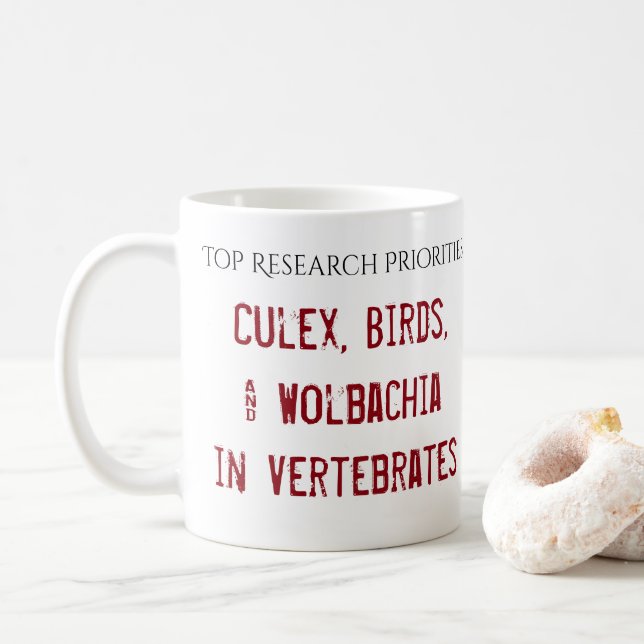 Top Research Priorities Mug by RoseWrites (With Donut)