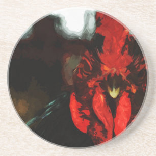 Top Rooster Abstract Coaster