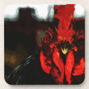 Top Rooster Abstract Coaster