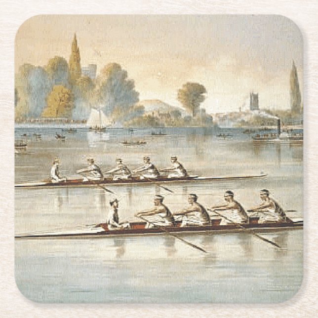 TOP Rowing Square Paper Coaster (Front)