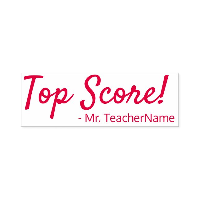 "Top Score!" + Custom Educator Name Self-inking Stamp (Design)