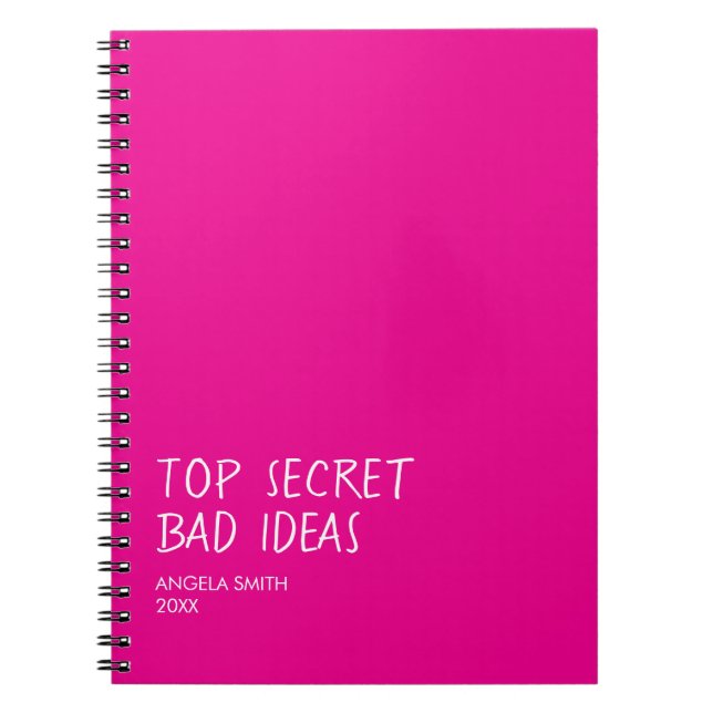 Top Secret Bad Ideas Notebook – Funny Dark Humor  (Front)
