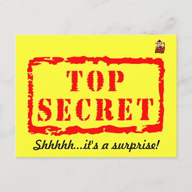 Top secret birthday surprise party invitation (Front)