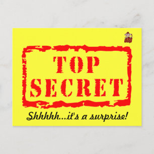 Top secret birthday surprise party invitation postcard