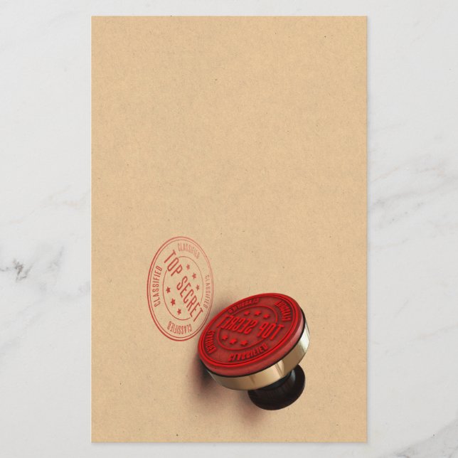 Top Secret Classified Ink Stamp Stationery (Front)