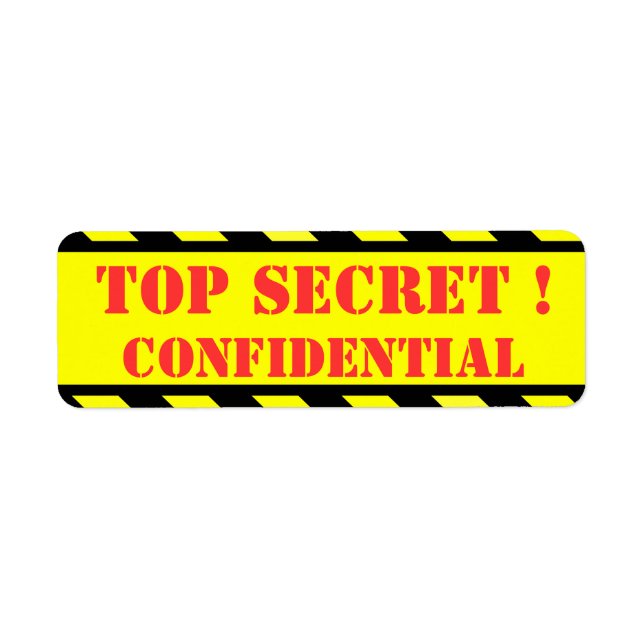 top secret - confidential return address label (Front)