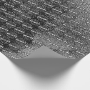 Top Secret Confidential Stamp Black Silver Grungy Wrapping Paper