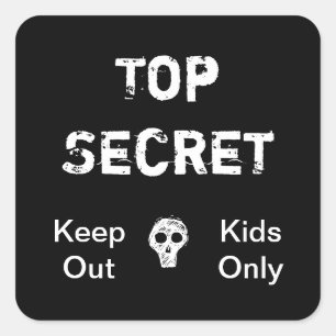 Top Secret Kids Square Sticker