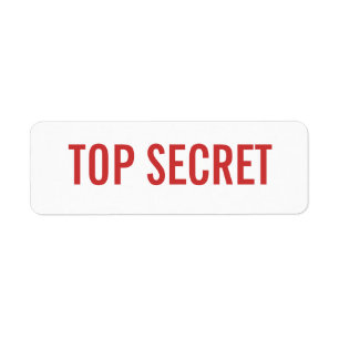 TOP SECRET label Return Address Label