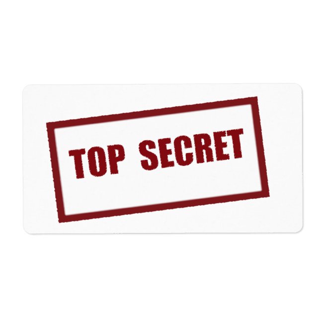 TOP SECRET Lg Label (Front)