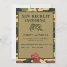 Top Secret Military Gender Reveal Invitation